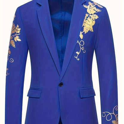 Veste de Costume d'Affaires avec Estampage à Chaud, coloris Bleu