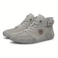 haussures montantes homme en cuir gris – Baskets de randonnée confort et plein air