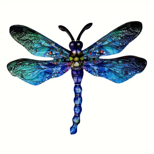 Sculptures Murales Libellules Multicolores – Décoration Artistique en Métal pour Jardin et Extérieur
