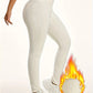 Legging thermique femme taille haute – Doublé polaire effet gainant pour l’hiver