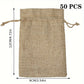 Sacs en Jute avec Cordon de Serrage – Pochettes Naturelles Réutilisables pour Emballage Cadeaux et Stockage