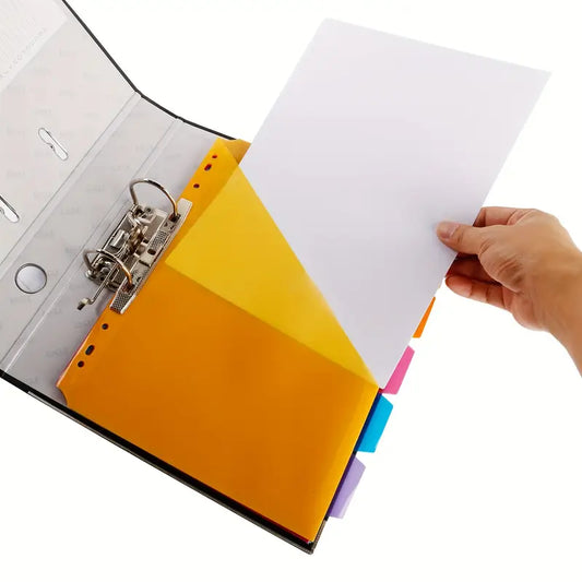Intercalaires plastifiés A4 à onglets colorés – Séparateurs 6 positions pour classeur à anneaux, classement facile des documents