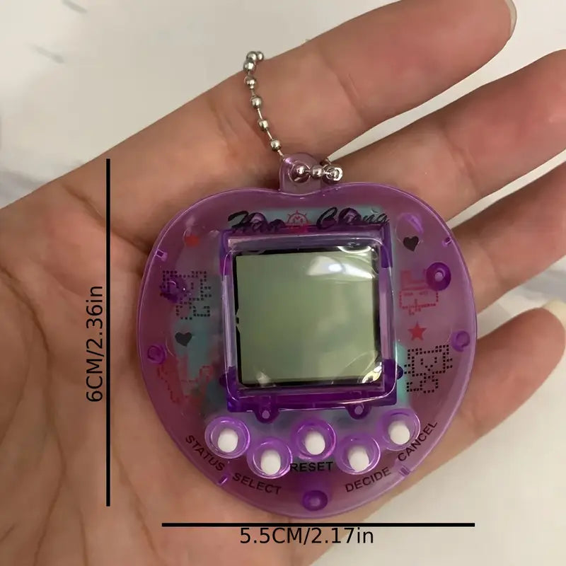 Tamagotchi Rétro Porte-Clés – Jeu Électronique Animaux Virtuels avec Boîtier Transparent Coloré