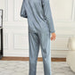 Pyjama Femme Satin Chic – Ensemble Long avec Chemise Boutonnée & Pantalon Fluide, Lingerie de Nuit Élégante et Confortable