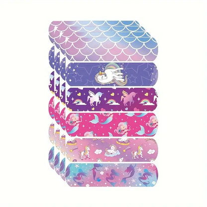 Pansements Enfants Fantaisie – Lot de 24/60 Bandes Adhésives Colorées à Motifs Licornes et Sirènes