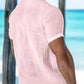 Chemise Homme Col Mao Décontractée – Manches Courtes Boutonnée, Style Estival Chic