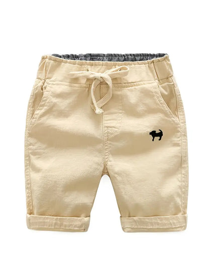 Maillot de bain garçon bleu clair avec cordon jaune – Short de plage enfant confortable et stylé