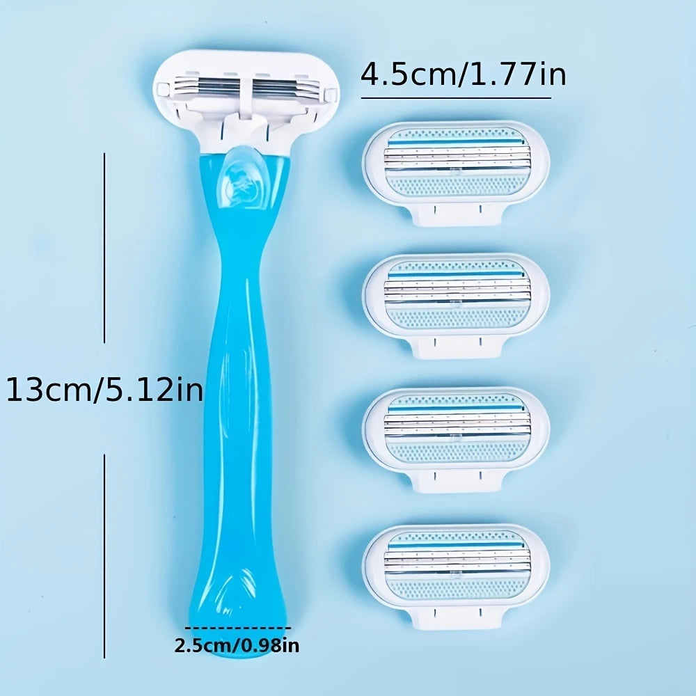 Rasoir de Rasage 5 Lames avec 8 Recharges – Rasoir Rechargeable Précision pour Homme & Femme