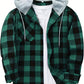 Chemise à carreaux avec capuche, coloris Vert