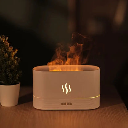 Diffuseur d’arômes effet flamme – Humidificateur d’air LED pour ambiance chaleureuse et air purifié