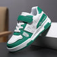 Chaussures garçon vert et blanc à scratch – Sneakers confortables sans lacets sport et école