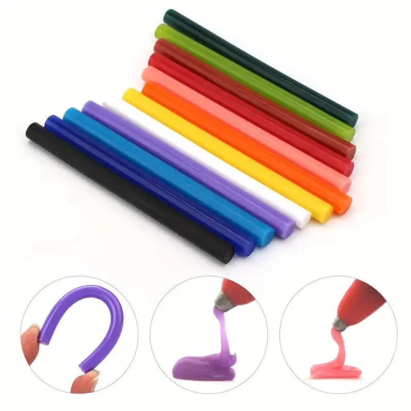 Bâtons de Colle Thermofusible Colorés – Adhésifs Haute Qualité pour Pistolet à Colle – DIY, Réparations et Loisirs Créatifs