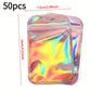 Sachets holographiques zip rose – Pochettes plastique refermables brillantes pour emballage cadeau, bijoux, bonbons ou artisanat