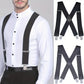 Bretelles homme noires classiques ajustables – Style élégant et confortable pour costume, mariage et tenue habillée