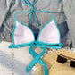 Haut de Bikini Femme Triangle – Coloris, Style Minimaliste à Nouer dans le Dos