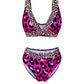 Bikini Femme Taille Haute Léopard – Maillot de Bain Deux Pièces Élégant et Tendance