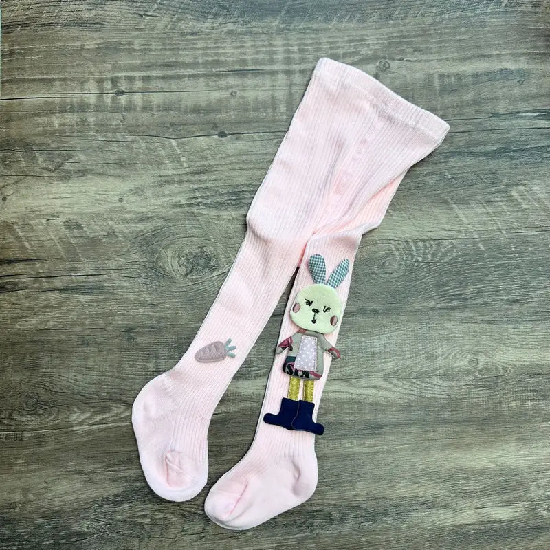 Collants bébé en coton doux avec motif lapin – Bas chauds et confortables pour filles et garçons