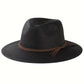 Chapeau femme été noir à large bord – Protection solaire élégante avec bande tressée