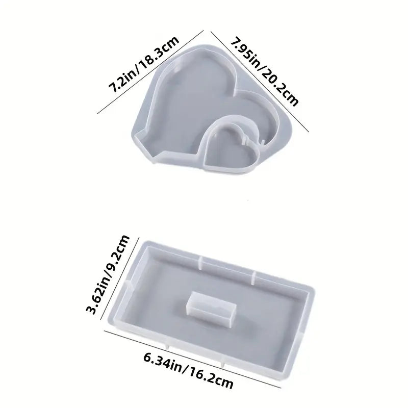 Moule en Silicone Cœur Suspendu pour Résine Époxy – Création de Bijoux et Décoration Florale Personnalisée