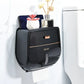 Distributeur de Papier Toilette Mural Étanche avec Rangement, coloris Noir doré