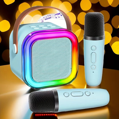 Enceinte Bluetooth avec Micro Sans Fil – Haut-parleur Portable LED pour Karaoké, Fête et Plage