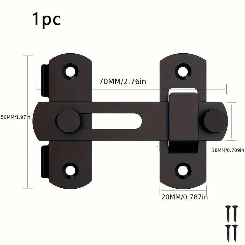 Verrou de Porte Sécurité Anti-Intrusion – Loquet en Acier Inoxydable avec Vis de Fixation (1 Pièce)