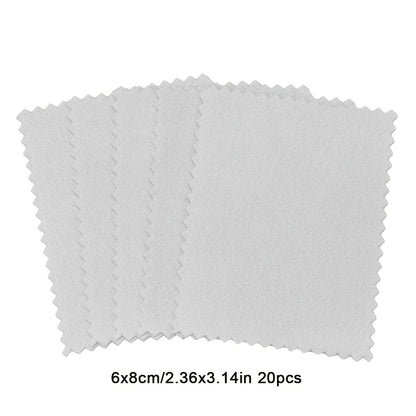 Lot de 20 Chiffons de Nettoyage pour Bijoux – Lingettes Antirayures 6x8 cm en Microfibre Ultra Douce