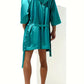 Peignoir sexy homme en satin – Kimono court brillant avec ceinture, Élégance & séduction