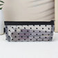 Trousse de maquillage transparente en maille noire Motifs cœurs, légère et respirante