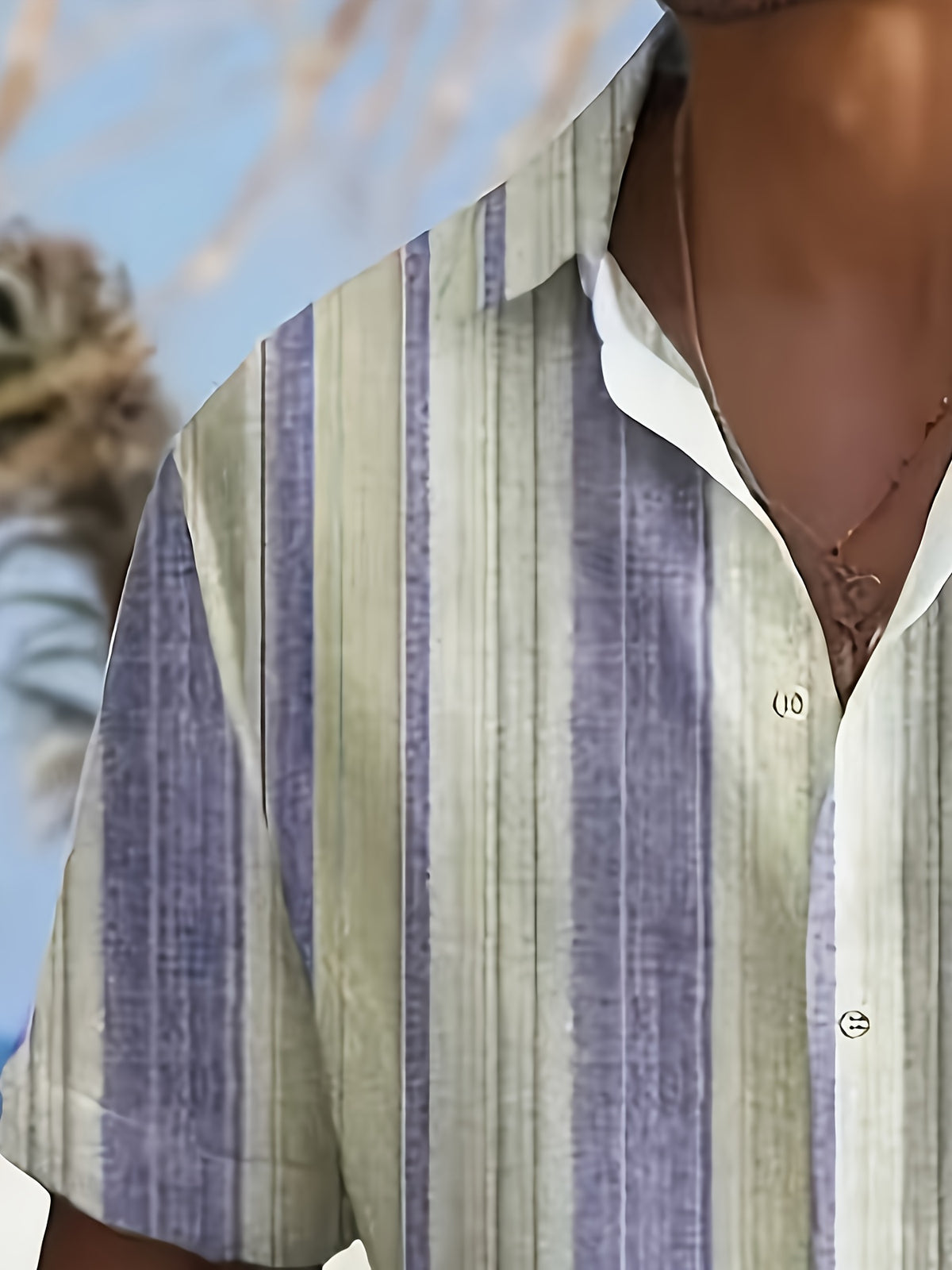 Chemise décontractée à rayures pour homme