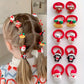 Lot d’Élastiques Cheveux Enfant Motifs de Noël – Accessoires Festifs Père Noël, Pingouin et Ourson