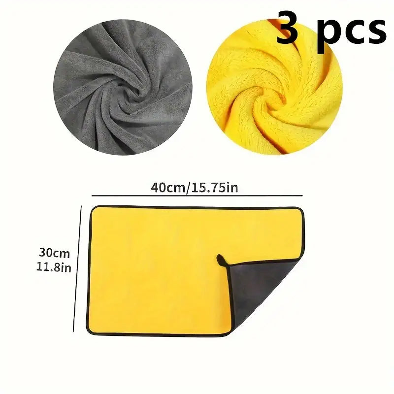 Serviette microfibre voiture XXL – Chiffon ultra-absorbant séchage rapide pour lavage auto