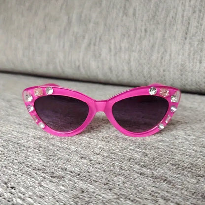 Lunettes de soleil enfants violettes avec strass – Style chic et protection UV