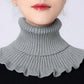 Faux col femme col roulé tricot gris – Col amovible chaud et élégant pour pulls et manteaux