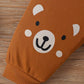 Ensemble Bébé 3 Pièces Motif Ours – Body, Pantalon et Bonnet Coton Confortable
