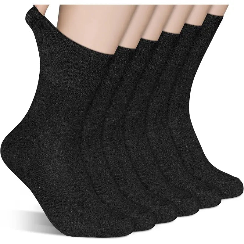 Lot de 6 Paires de Chaussettes Médicales Blanches – Respirantes, Sans Couture, Idéales Diabétiques