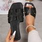 Sandales plates gaufrées tendance pour femmes, chaussures pour femmes