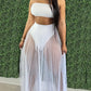 Ensemble Plage 2 Pièces – Haut Bandeau et Jupe Longue Transparente Plissée