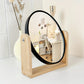 Miroir de Maquillage de Table Rotatif – Design Moderne avec Cadre Bois et Format Compact 21x18 cm