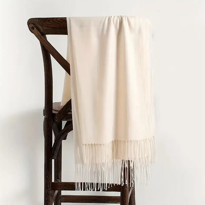 Écharpe homme en laine douce – Foulard chaud avec franges élégantes