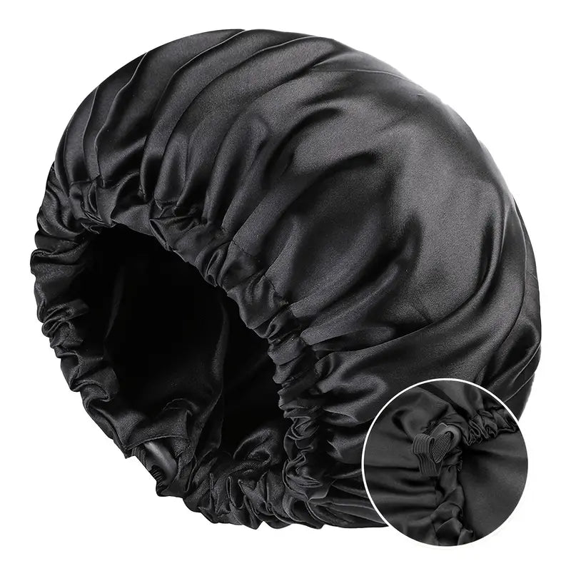 Bonnet de Nuit Réversible en Satin Réglable – Anti-Frisottis, Protection Cheveux Bouclés, Lisses ou Crépus – Confort et Style, Multicolore