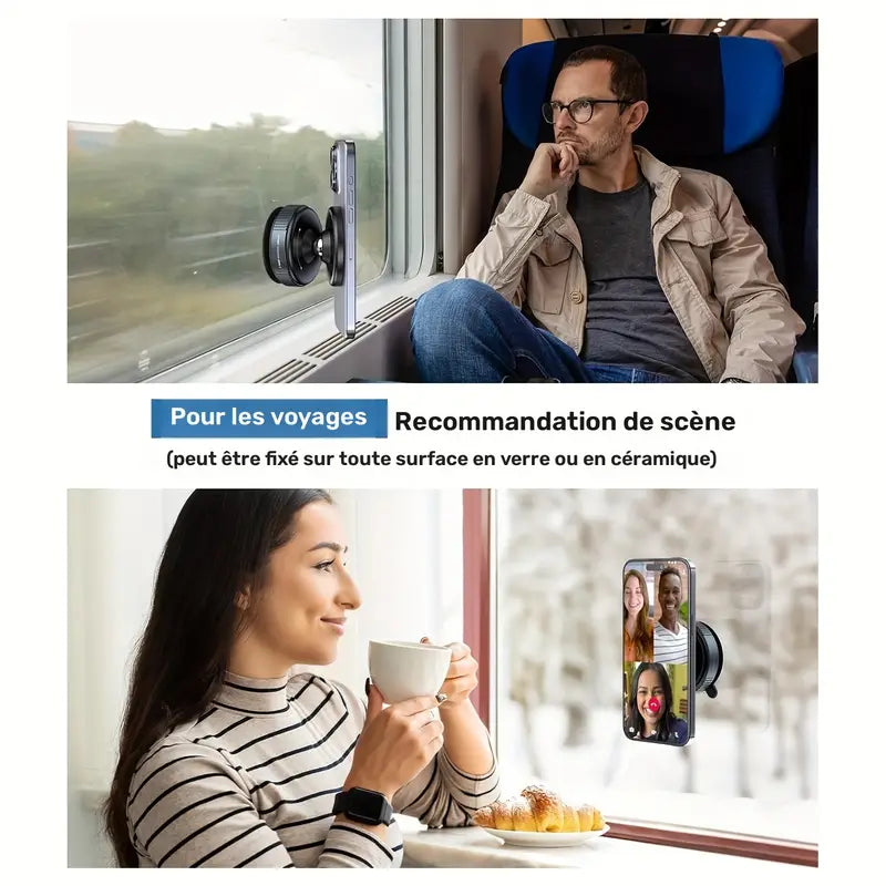 Support Téléphone Voiture Magnétique Puissant – Rotation 360° avec Fixation Sécurisée et Design Élégant