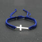 Bracelet homme croix en corde rouge tressée – Bijou religieux ajustable tendance