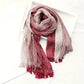 Écharpe homme à rayures bordeaux et beige – Foulard léger à franges pour style élégant et décontracté