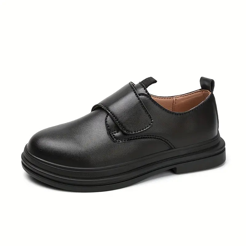 Chaussures garçon noires à scratch – Mocassins élégants sans lacets pour école et cérémonie
