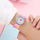 Montre Enfant Fille Rose avec Motifs Fleurs – Bijou Ludique et Coloré pour Apprendre l’Heure