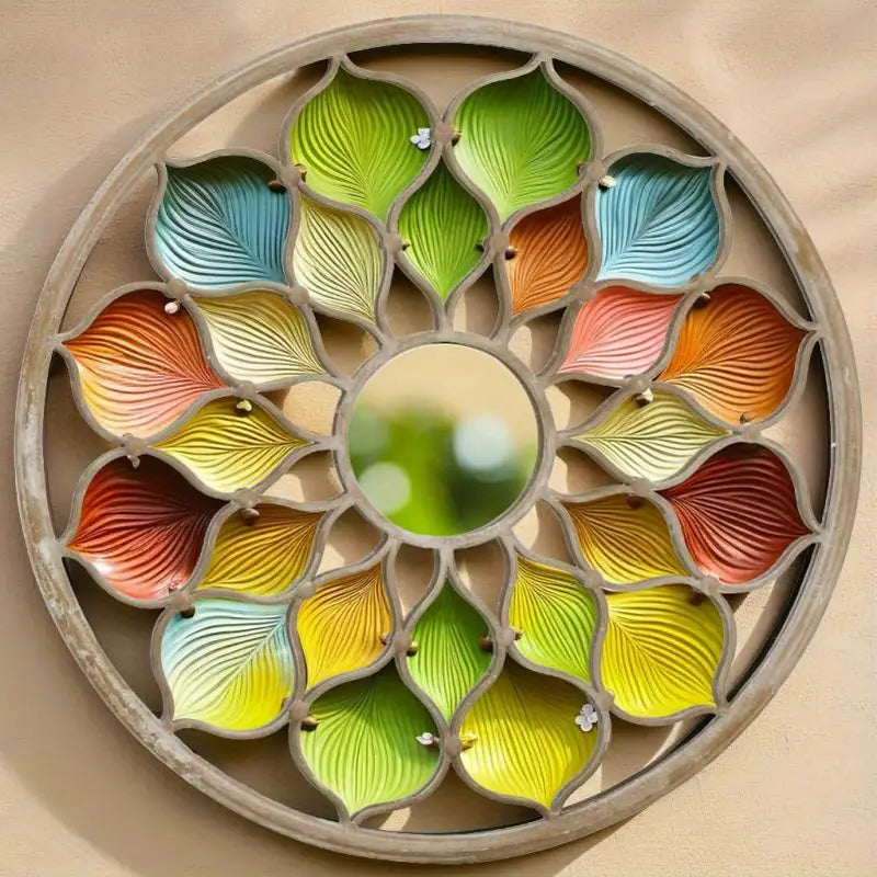 Rosace Murale Métal Ø40 cm  Décoration Extérieure Élégante pour Jardin, Terrasse ou Balcon