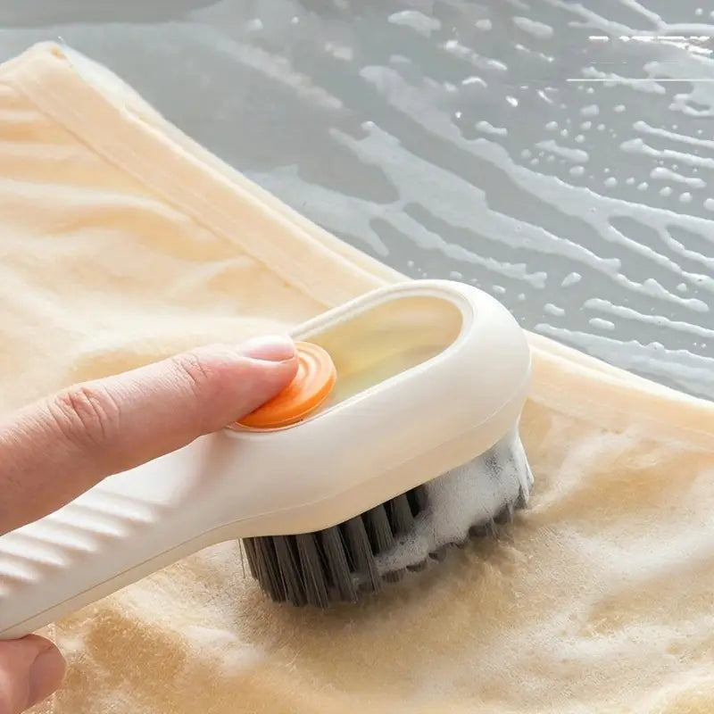 Brosse de Nettoyage avec Réservoir de Savon – Outil Pratique pour Linge, Vaisselle et Surfaces