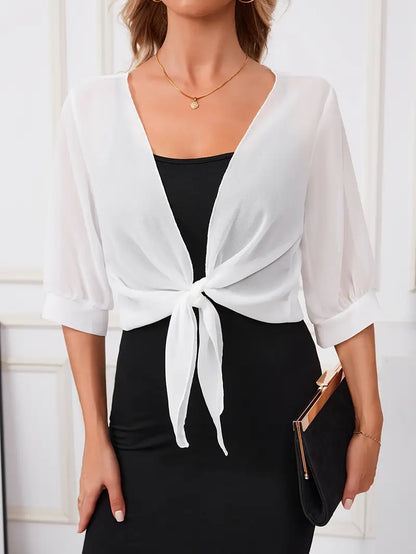 Boléro femme en mousseline violet – Châle léger élégant pour soirée et cérémonie