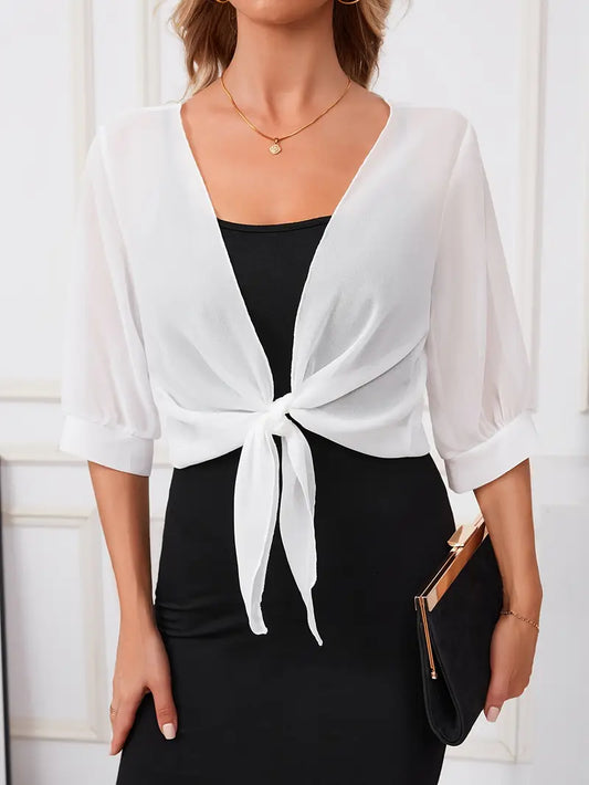 Boléro femme en mousseline violet – Châle léger élégant pour soirée et cérémonie